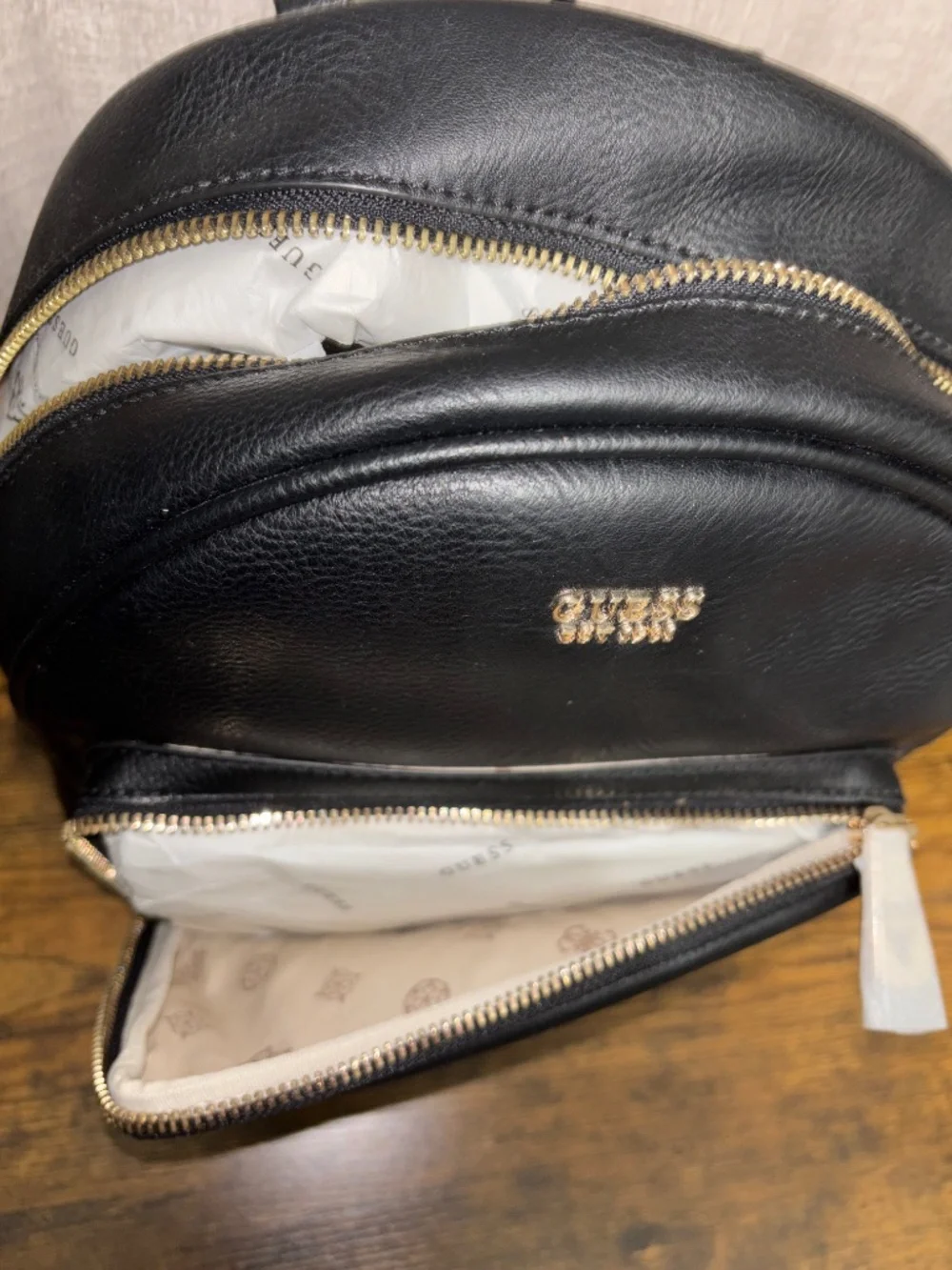 Black Guess Rylan Backpack Purse Bag